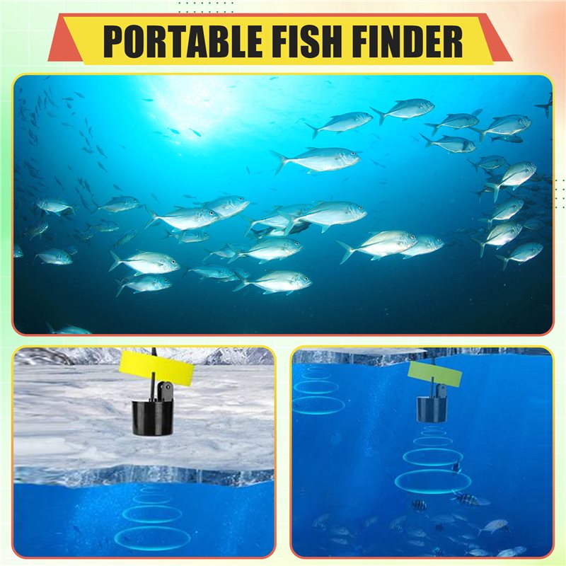 Fish Finder Transducer - ABKV-Portable Fish Finder Water Depth Sounder