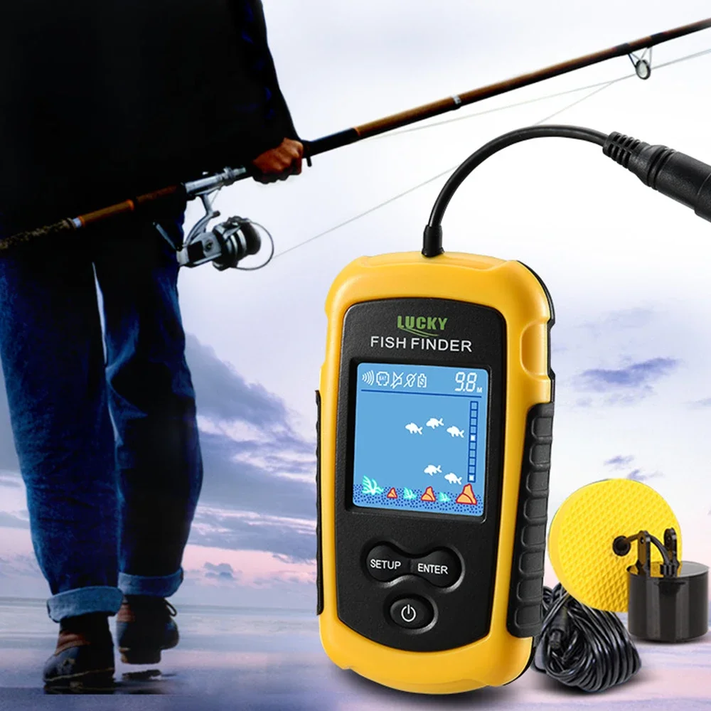 Lucky LCD Color Screen Portabl - Fish Finder Transducer ulasan dan harga