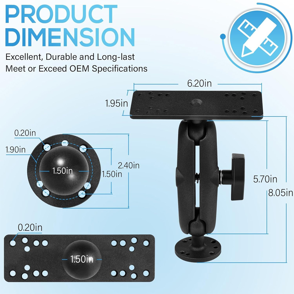 Aluminum Fish Finder Mount wit - Fish Finder ulasan dan harga