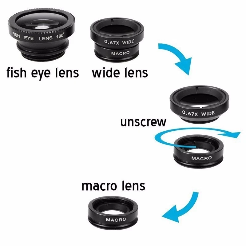 3 In 1 Fisheye Phone Lens 0.67 - Fishing Camera ulasan dan harga